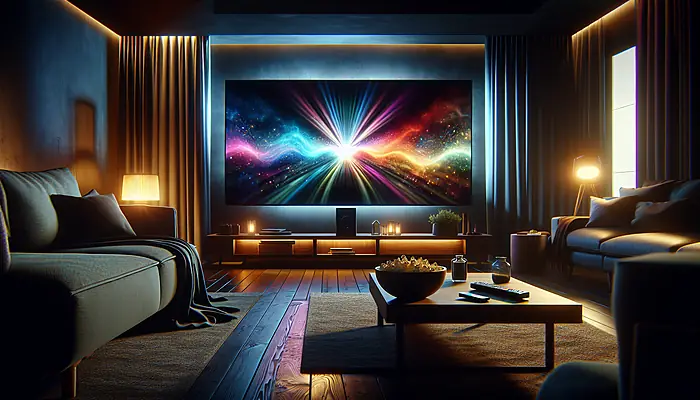 Multiple streaming platform logos on a television screen