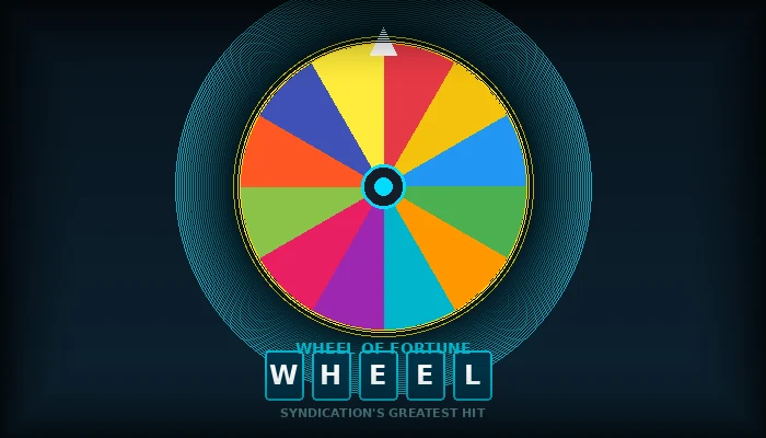 Colorful spinning wheel representing Wheel of Fortune